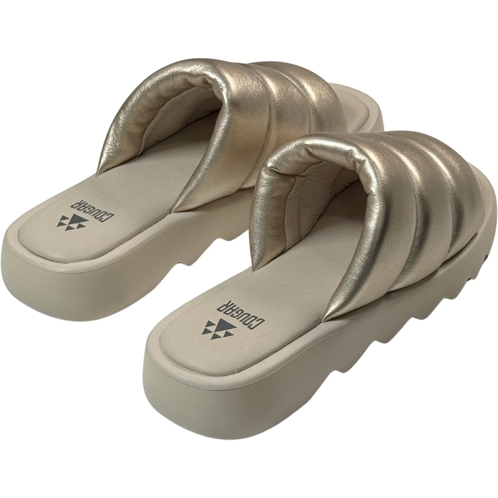 Cougar Julep Puffer Slide Sandals - NWT Womens Size 7 Platino - #49483-ZZ4 - Picture 3 of 4